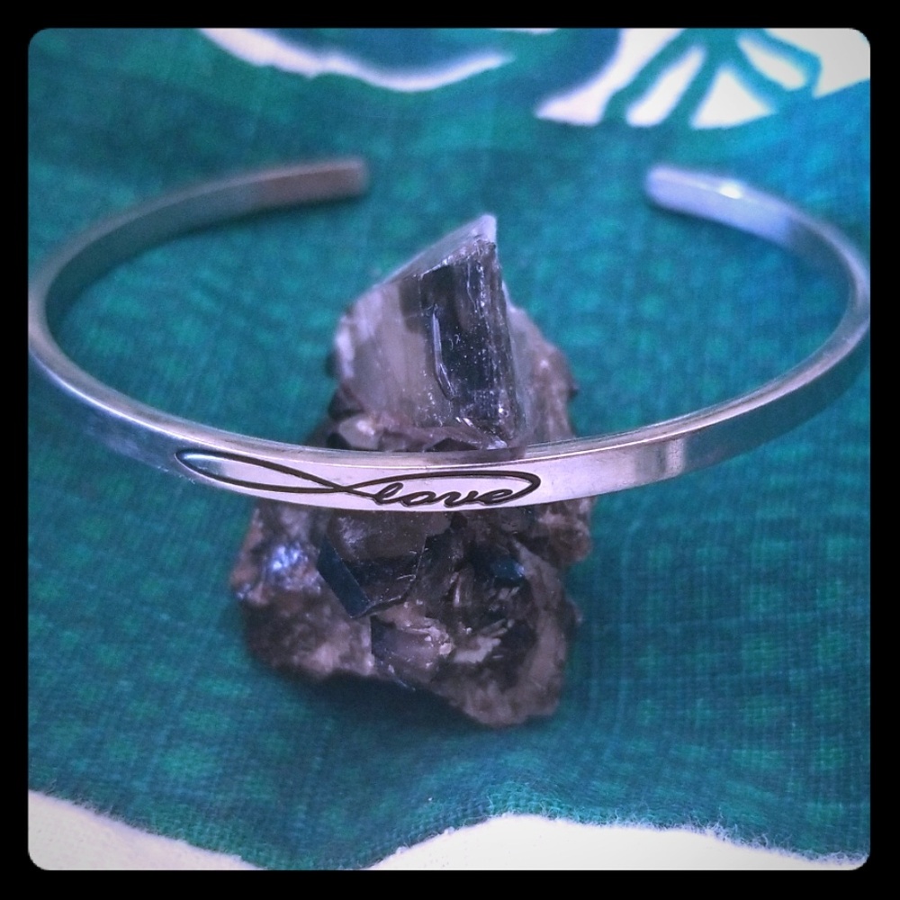 Boho Mantraband Infinity Silver Bracelet